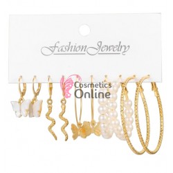 Cercei pentru dama moderni EARR29 Aurii Set de 5 perechi